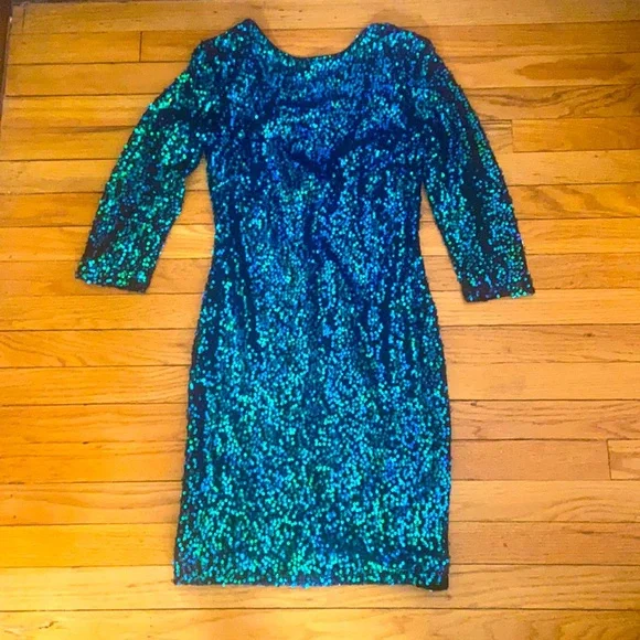H&M Blue Sequin Dress